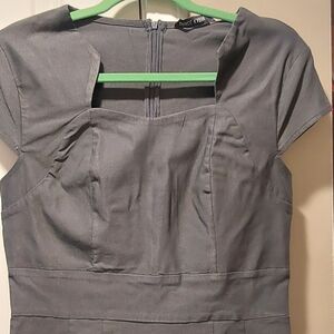 Charcoal Gray Fitted Dress